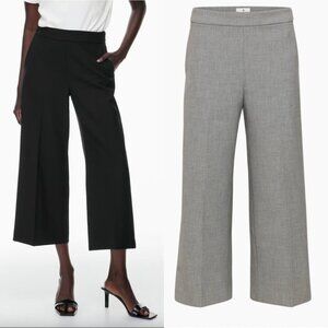 Aritzia Babaton Overtake Pants Relaxed Softly Structured Wide Leg Grey Size 4